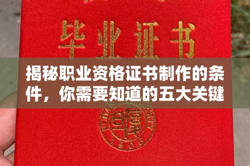 宁远揭秘职业资格证书制作的条件，你需要知道的五大关键要素