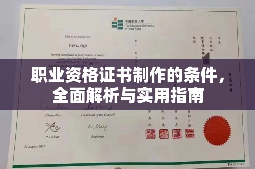 宁远职业资格证书制作的条件，全面解析与实用指南